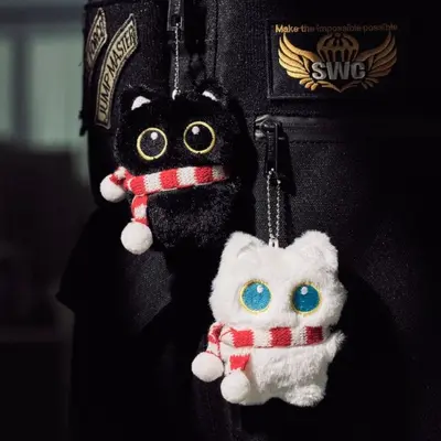 포근 목도리 냥이 키링 행운 네잎클로버 학생 키홀더 대표 이미지
