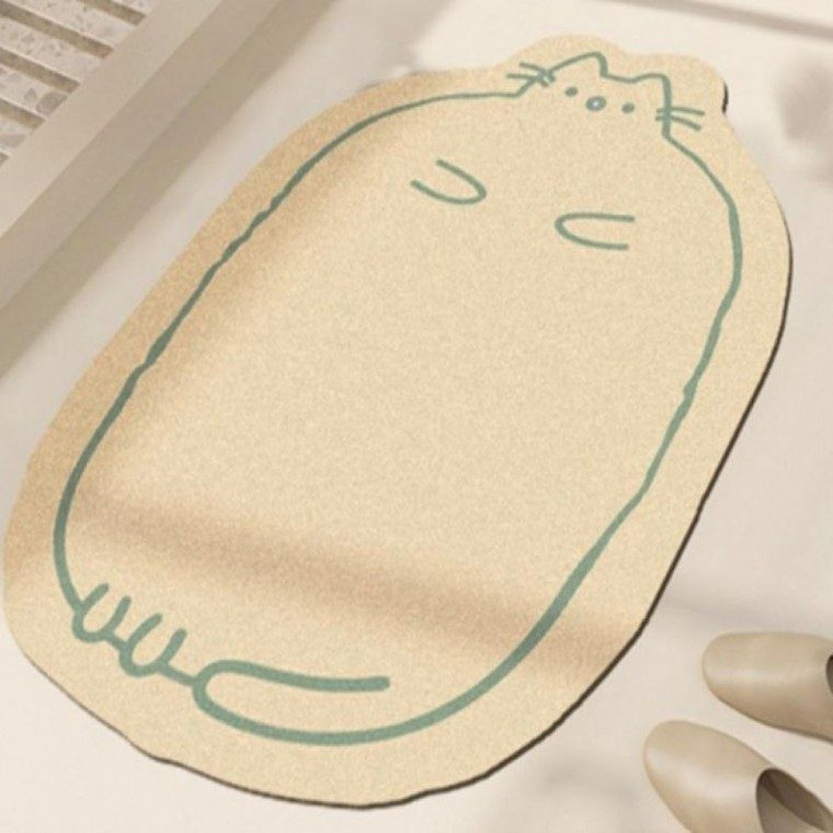 발매트 규조토 발매트 고양이 무늬 욕실 현관 화장실매트