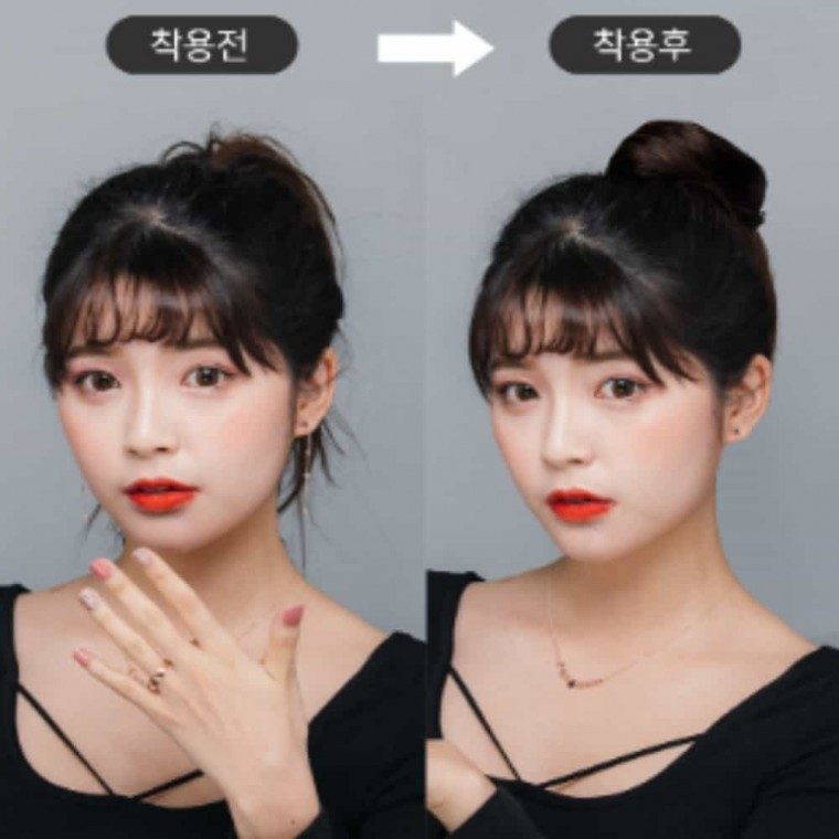 오간자 펄리본 집게핀 2개 올림머리 대표 이미지
