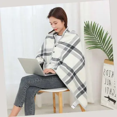 망토 담요 똑딱이 블랭킷 그레이 소형 무릎담요 대표 이미지