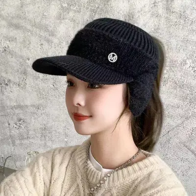 방한 여성 겨울 골프 니트 귀달이 귀마개 썬캡 모자 3개 묶음 대표 이미지