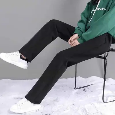 기모 안감 겨울 와이드 밴딩 여자트레이닝바지 대표 이미지