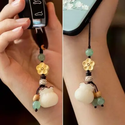 행운의 복주머니 키링 키홀더 핸드폰 고리 열쇠고리 3개 묶음 대표 이미지