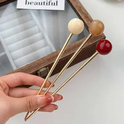여성 여자 올림머리 비녀 헤어 머리 악세사리 소품 3개 묶음 대표 이미지