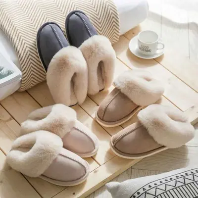 여성털슬리퍼 방한실내화 뮬슬리퍼 밍크털 스웨이드 대표 이미지