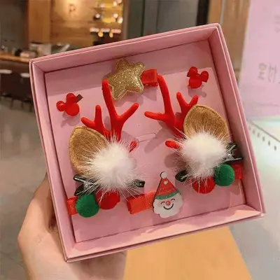 크리스마스 악세사리 선물세트 헤어핀 3개 묶음 대표 이미지