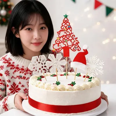 크리스마스 토퍼 미라클 레터링 파티 장식 케이크토퍼 대표 이미지