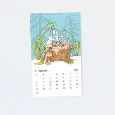 2027년 B4 낱장형 캘린더 일러스트 월 벽걸이 대표 이미지
