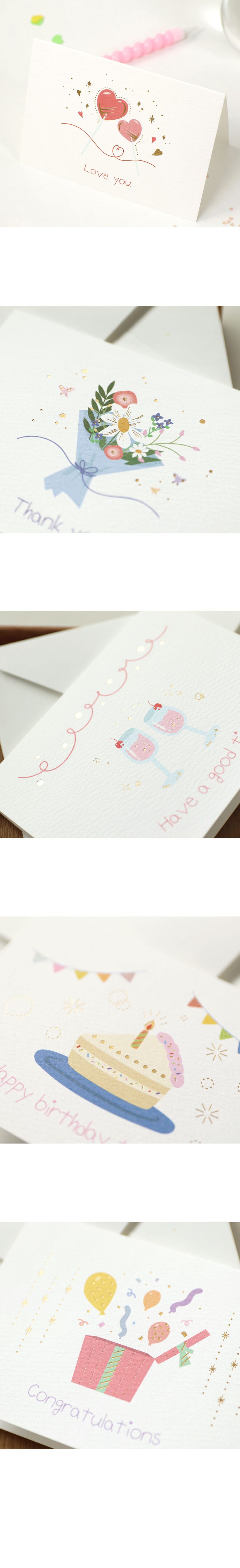 축하 카드 미니생일카드 감사카드 신년카드 3개 묶음 상세 이미지 3