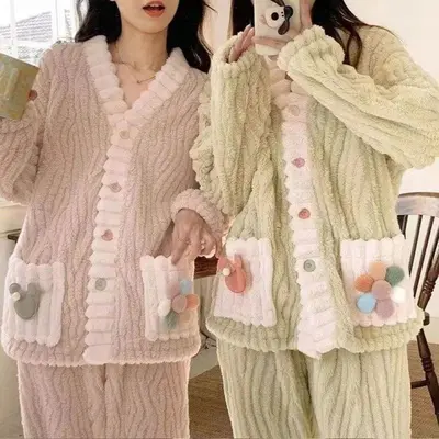 러블리 단추 수면잠옷 파자마 2color 대표 이미지