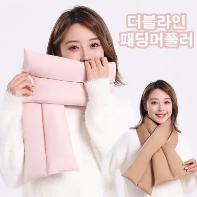 패딩머플러 패딩목도리 쁘띠 경량 더블라인 겨울 방한 3개 묶음 대표 이미지