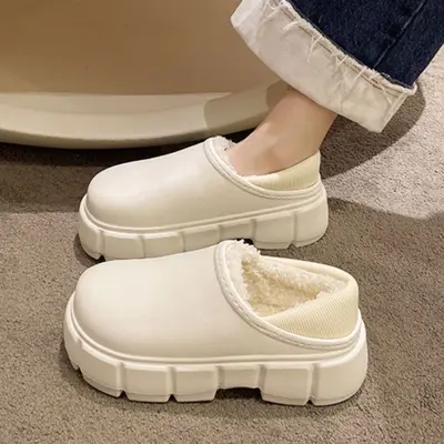 통굽 여성 털 슬립온 방한화 여자 겨울 신발 털신발 대표 이미지