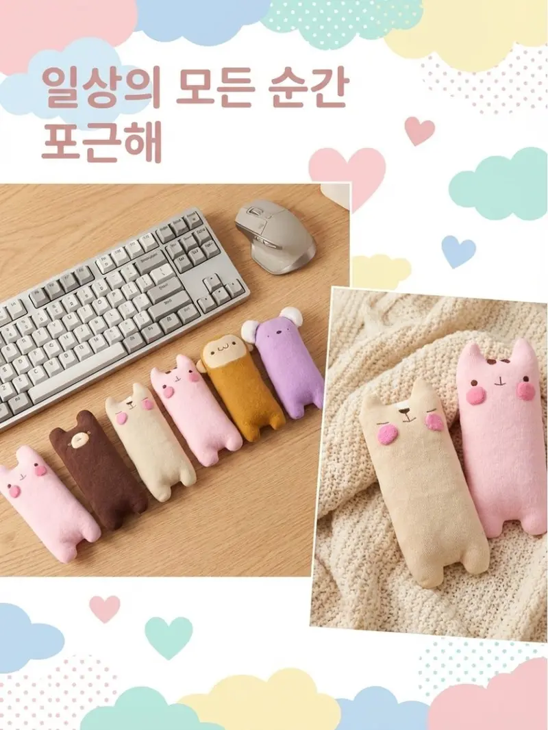 동물 마우스 손목쿠션 컴퓨터 책상 손목보호대 사무실 상세 이미지 3
