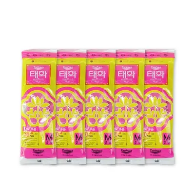 태화고무장갑 중 핑크 선밴-5개 주방고무장갑 태화 대표 이미지