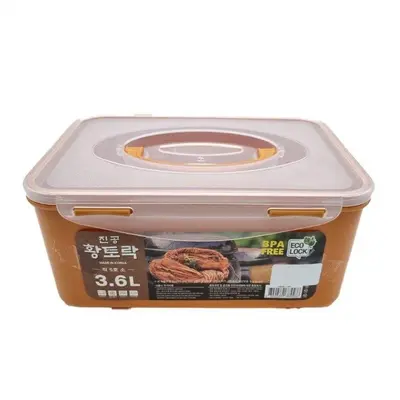 진공 황토락 김치통 5호 소형 3.6L 핸들 밀폐 대표 이미지