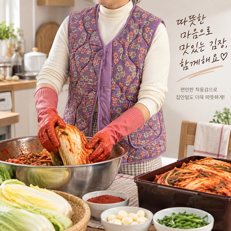 누빔조끼 플라워 엄마조끼 할머니조끼 4XL 5XL 상세 이미지 3