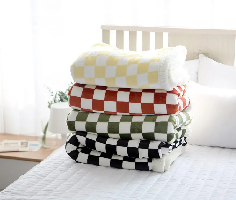 체크 양털담요 150x205cm 싱글 겨울담요 상세 이미지 3