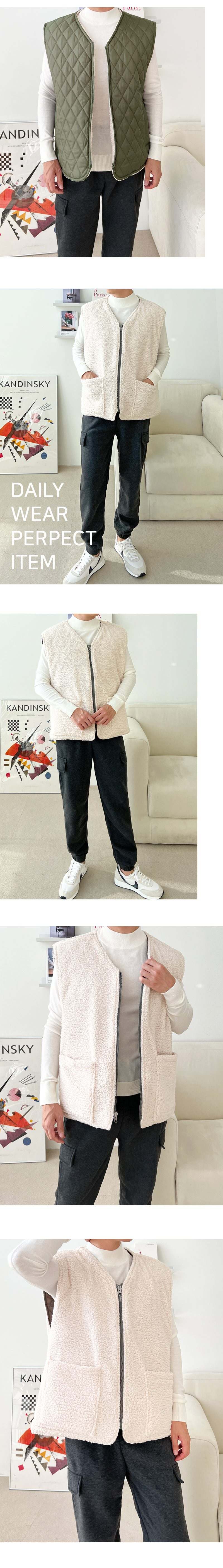 남자 조끼 후리스조끼 겨울조끼 경량조끼 상세 이미지 2