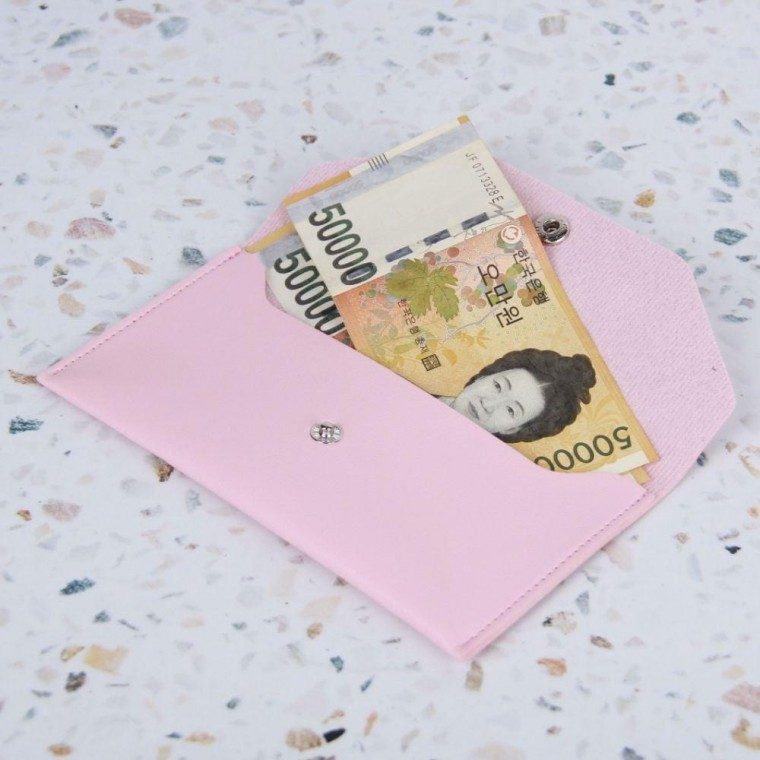 형 가죽 용돈 봉투 핑크 명절 상품권 세뱃돈 돈봉투 3개 묶음 대표 이미지