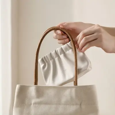 한손 오픈 자석 미니 파우치 복주머니형 이어폰 3개 묶음 대표 이미지