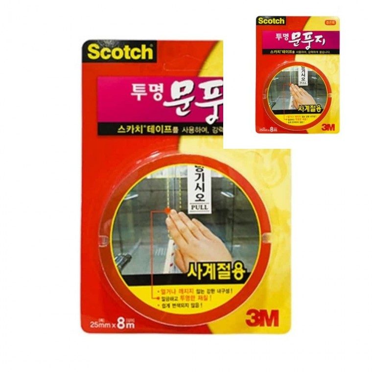 3M 투명문풍지 25x8mm 샷시문풍지 외풍차단 대표 이미지
