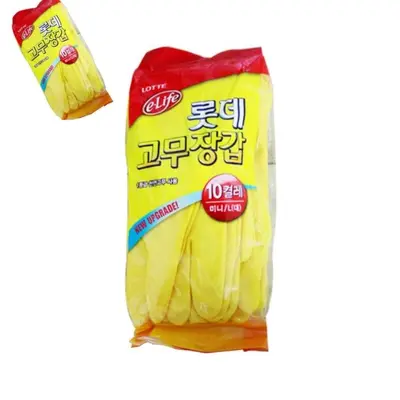 롯데 고무장갑 미니 대 10켤레 노랑 세차용고무장갑 대표 이미지