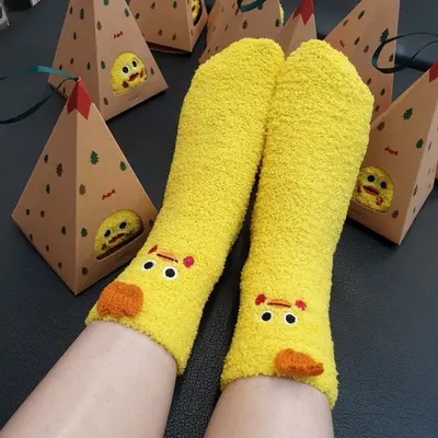 여성 겨울양말 수면양말 케이스포함 보온 기모양말 3개 묶음 대표 이미지