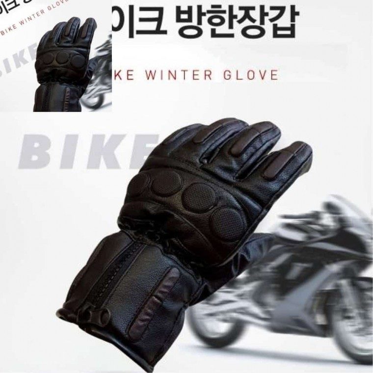 바이크장갑 가죽 방한 털장갑 오토바이 자전거 대표 이미지