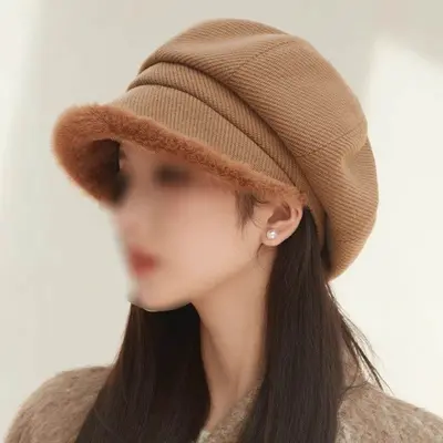 따뜻한 패션포인트 아이템 플러시 엣지모자 베레모 대표 이미지