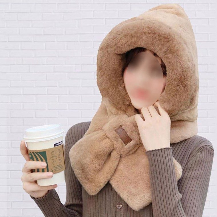 귀염뽀짝 보들보들 밍크털 일체형 후드 목도리 넥워머 3개 묶음 대표 이미지