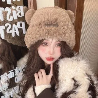 곰돌이 털 비니 겨울 모자 스키장 보온 바라클라바 3개 묶음 대표 이미지