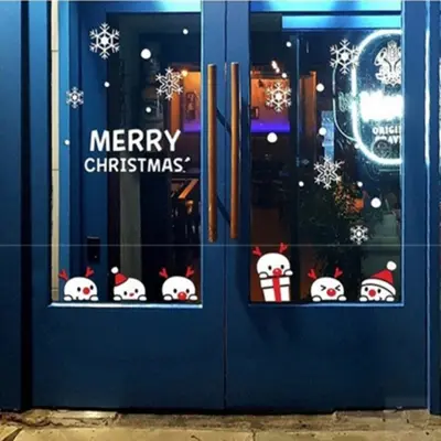 눈꽃 꼬마눈사람 크리스마스 창문 데코 눈꽃스티커 대표 이미지