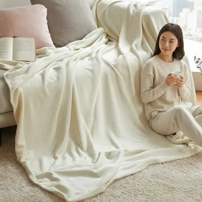 보들보들한 극세사 대형 담요 160x200cm 홑이불 대표 이미지