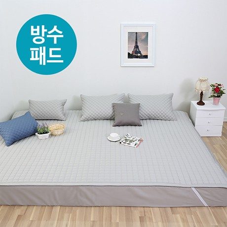 방수패드 패밀리 침대 순면 누빔 고정밴드형 대표 이미지