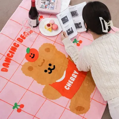 핑크풋 곰돌이 담요 이불 무릎 캠핑 대표 이미지