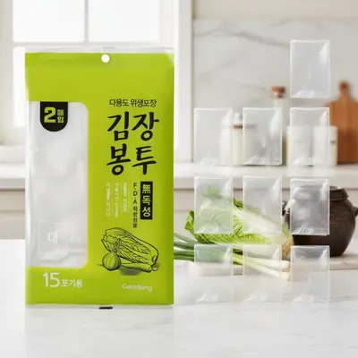튼튼한 국내산 투명 비닐 김장용 봉투 특대형 주방잡화 3개 묶음 대표 이미지
