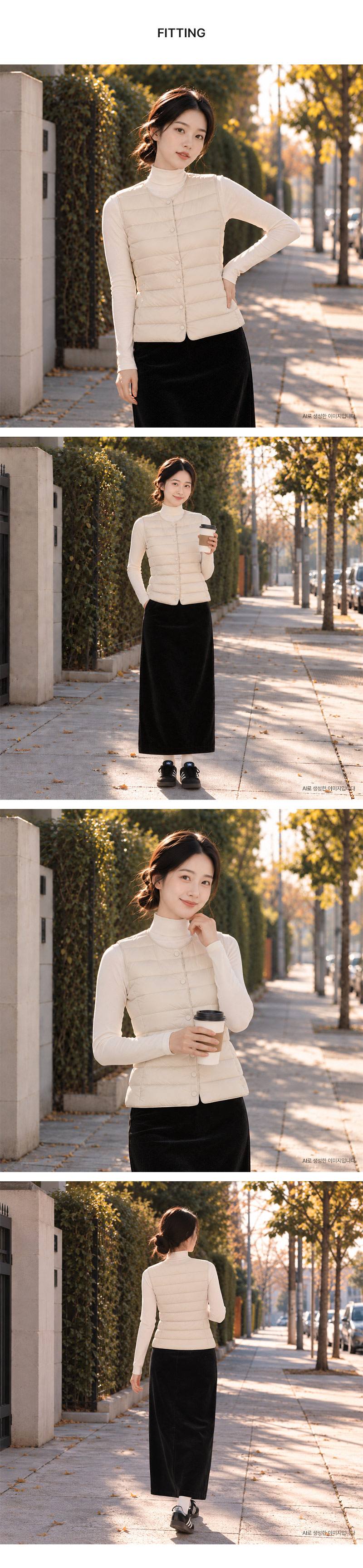 가을점퍼 간절기점퍼 오리털 초경량패딩조끼 패딩조끼 상세 이미지 2