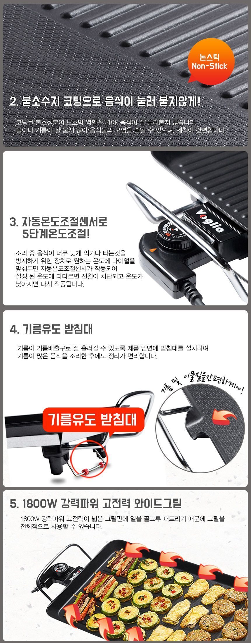 특대형 2in1 전기그릴 전기후라이팬 선물세트 상세 이미지 2