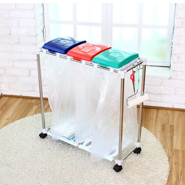 분리수거함 3단 주방 재활용 쓰레기통 대표 이미지