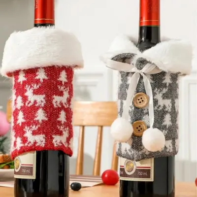 파티용 크리스마스 와인싸개 연말파티 유리병 와인포장 3개 묶음 대표 이미지
