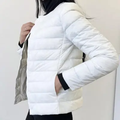자켓라운드넥 가을점퍼 패딩 가벼운 여자 간절기점퍼 대표 이미지
