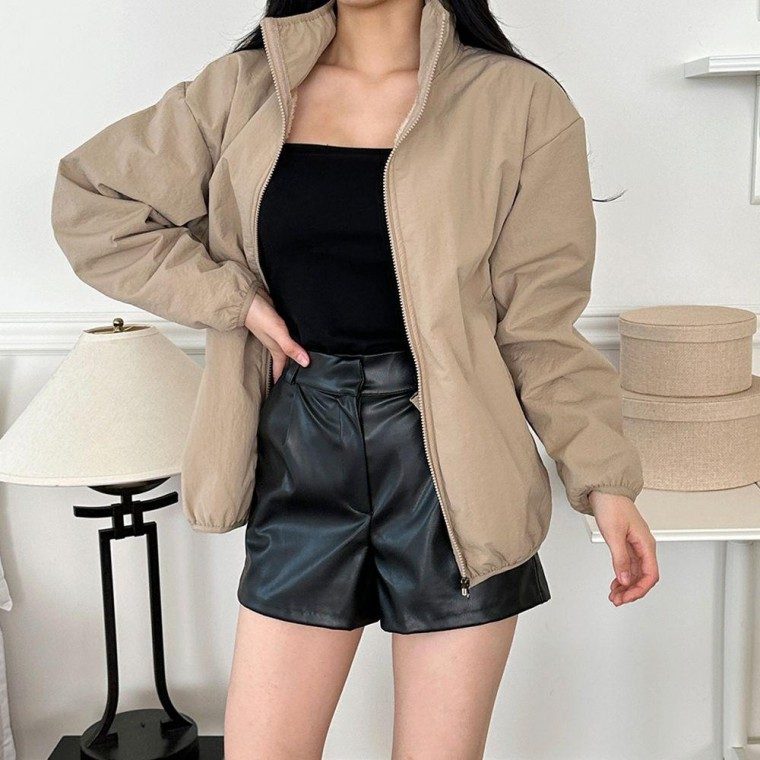 여성 겨울자켓 퍼 안감 하프넥 외출 아우터 점퍼 대표 이미지