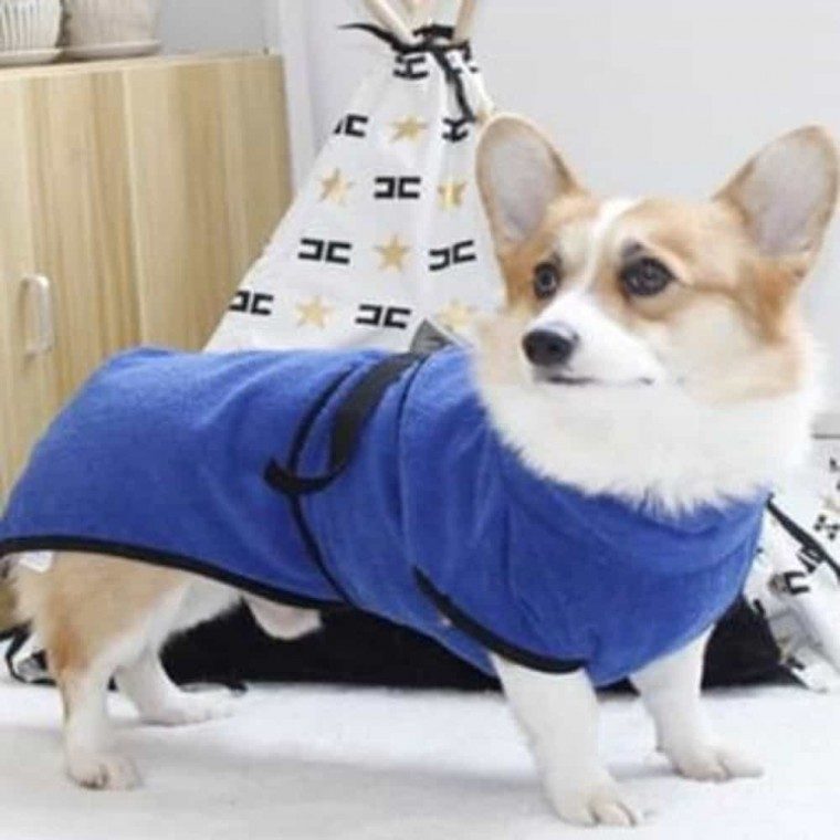 강아지 고양이 목욕타월 극세사 가운 M 애견목욕수건 대표 이미지
