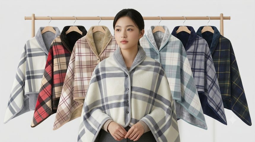 똑딱이담요 입는 무릎담요 망토 사무실 3개 묶음 상세 이미지 3