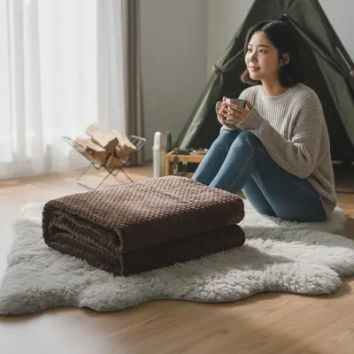 도톰한 플란넬 극세사 이불 150x200cm 홑이불 대표 이미지