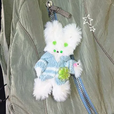 클로비 토끼 모루 키링 열쇠고리 가방고리 행운 대표 이미지