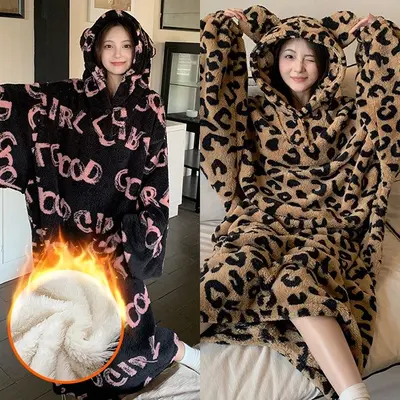 잔네스 3컬러 도트 레오파드 레터링 곰돌이 원피스 대표 이미지