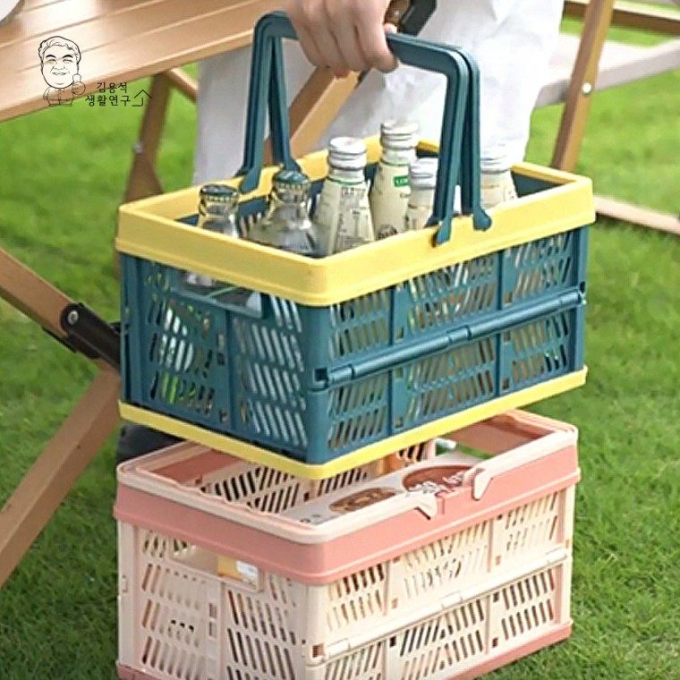 접이식 정리함 손잡이 폴딩 바스켓 팬트리 바구니 대표 이미지