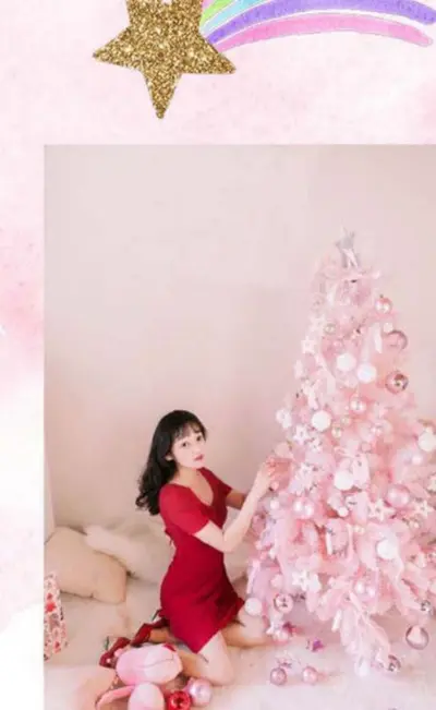 홈인테리어 1.5m 크리스마스트리 장식 핑크트리 대표 이미지