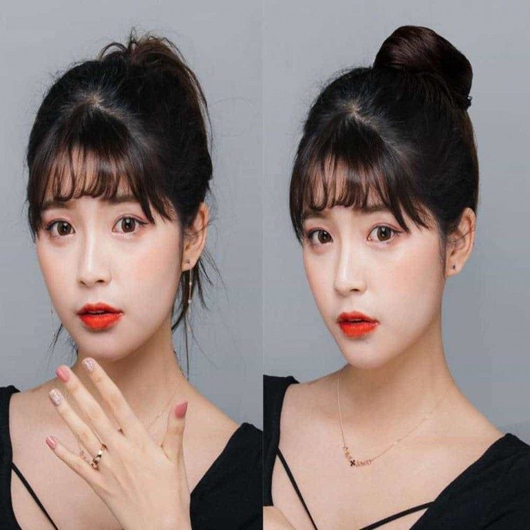 한복 올림머리 가발 당고 똥머리 대표 이미지